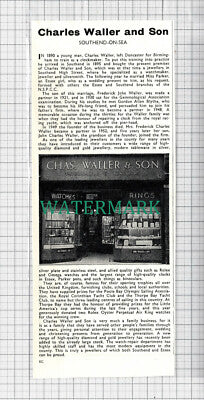 C3639) Charles Waller And Son Southend Essex Frederick Watchmaker - 1966 Clip
