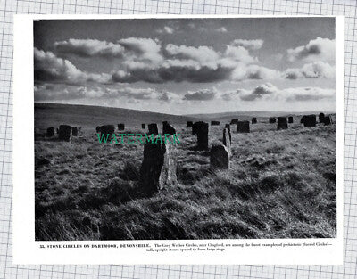 X1948) Buckland Abbey / Dartmoor Stone Circles  - 1960s Book Print
