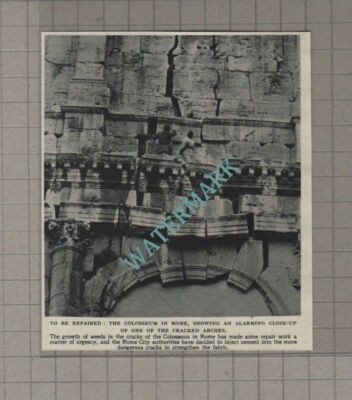 C3253) The Colosseum In Rome Cracked Arches Repairs - 1954 Clip