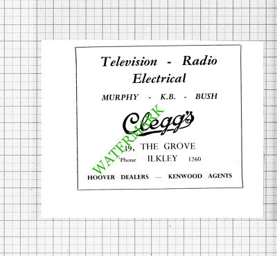 Clegg's Ilkley Yorkshire Small Advert - 1962 Cutting