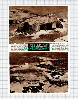 (X519) Staffa & Skerryvore Lighthouse Inner Hebrides - 1950 Clip