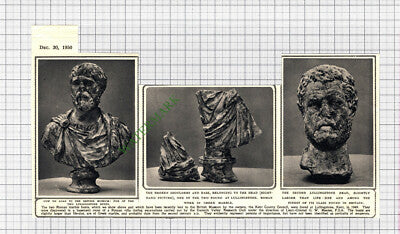 Lullingstone Busts Kent County Council  Lt Col GW Meates - 1950 Cutting