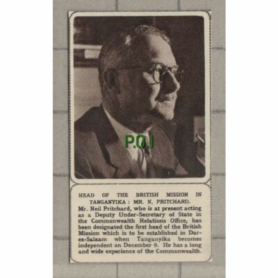 C1557) Mr Neil Pritchard Tanganyika British Mission - 1961