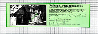 Radnage Buckinghamshire House Sale Advert - 1988 Cutting