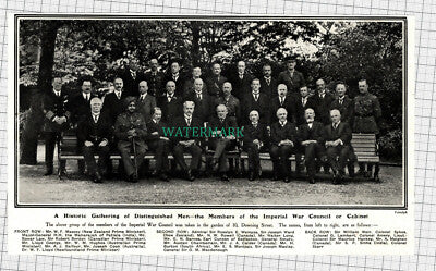 C936) Imperial War Council 10 Downing Street Garden - 1918 Cutting