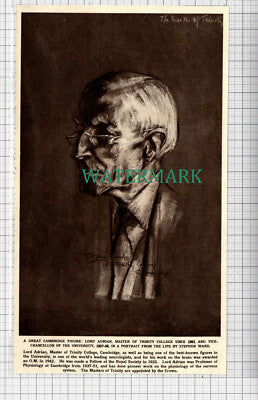 C2552) Lord Adrian Master of Trinity College Cambridge - 1961 Cutting