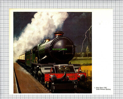 6034) King Henry VIII Great Western Railway Engine - c.1965 Print