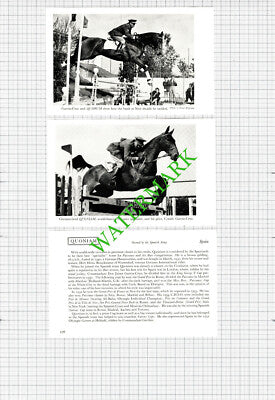Comdt Garcia-Cruz Spain Horse QUONIAM QUORUM  -  1950s 2-Part Cutting