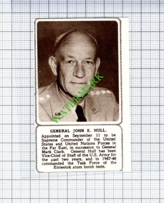General John E Hull - 1953 SMALL Cutting