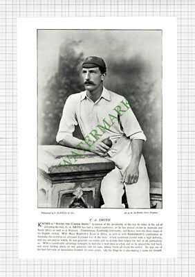 C A Smith / W R Troup Cricket Cricketer - c.1895 Print / Illustration
