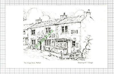 Malham Village Store Yorkshire R T Clough  - 1941 Cutting / Print