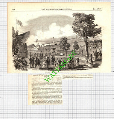 Royal Botanic Gardens Plymouth  -  1850 2-Part Cutting / Print