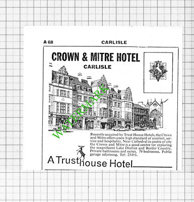 Crown and Mitre Hotel Carlisle Cumbria Small Advert - 1964 Cutting