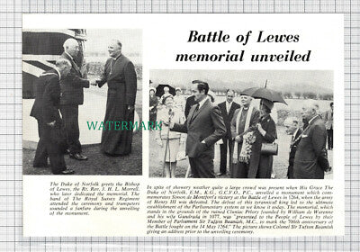 C3968) Battle of Lewes Memorial Rev Morrell Sir Tufton Beamish - 1966 Clip