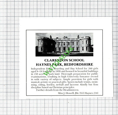 Clarendon School Haynes Park Bedfordshire Miss J Howell Advert - 1988 Cutting