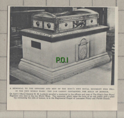 C1264) King's Own Royal Regiment Memorial Lancaster Priory RM Luckock - 1948