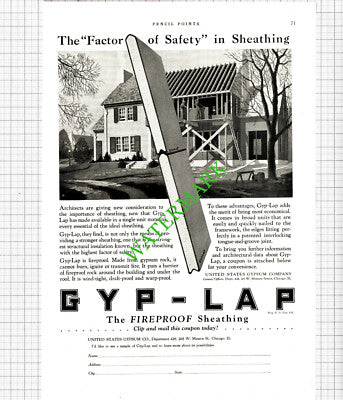 C A Dunham Company Chicago / United States Gypsum Company Advert - 1926 Cutting