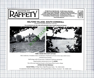 Helford Village Cornwall House Sale Advert - 1981 Cutting