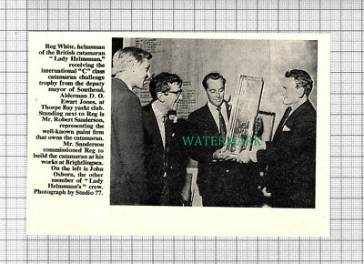 C3051) Reg White Catamaran Lady Helmsman Ewart Jones John Osborn - 1968 Clip