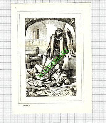 Henry The VI Part III William Shakespeare  -  c.1880 Print / Cutting