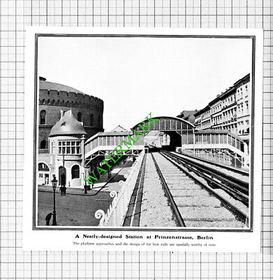 Prinzenstrasse Prinzen Strasse Berlin Germany Railway Station - 1903 Cutting