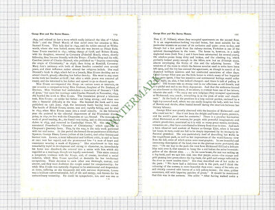 9072) George Eliot Author Surrey Homes Shottermill Richmond  - 1900 Article