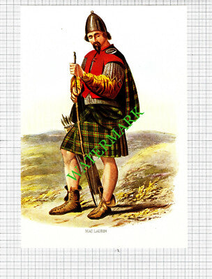 MACLAURIN MAC LAURIN Scottish Clans  - c.1980 Book Print