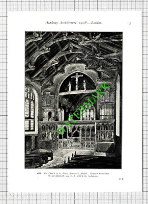 Church Of St Helen Ranworth Norfolk / St Wilfrid's Church Harrogate - 1910 Print