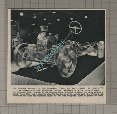 C3274) Plymouth Motor Corporation Of Detroit Plastic Car Chassis - 1951 Clip