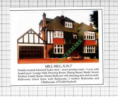 Mill Hill London NW7 House Sale Advert - 1991 Small Cutting