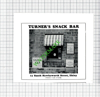 Turner's Snack Bar Ilkley Yorkshire / JT Hill & Son Small Advert - 1962 Cutting