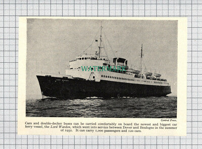 C4064) Car Ferry Vessel Ship LORD WARDEN Dover to Boulogne - 1950s Clip