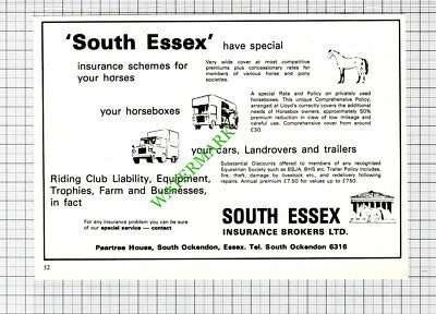 South Essex Insurance Brokers South Ockenden Advert - 1976  Cutting