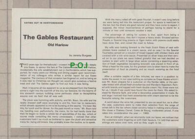C1269) The Gables Restaurant Old Harlow Essex Mr Boon - 1979 Clip