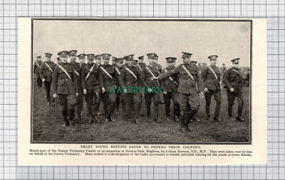 C5125) Sussex Yeomanry Cadets Preston Park Brighton Col Rawson - 1916 Clip