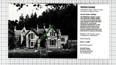 Cluny Bank Forres / Sutton Valence Kent House Sale Advert - 1980 Cutting