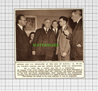 C256) Mr Vincent Tewson Arthur Deakin-   Vintage Cutting (Undated)