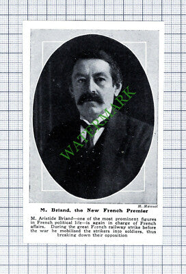 M Aristide Briand France French Premier  - 1915 Cutting
