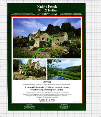 Branscombe Devon House Sale Advert - 1991  Cutting