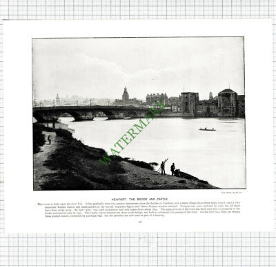 NEWPORT Wales / ROSS ON WYE  - c.1895 Book Print