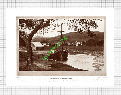The Harbour Gatehouse-of-Fleet Scotland  - 1920s Cutting / Print