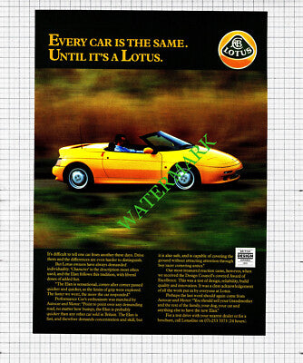 Lotus Elan Car Advert - 1991 Cutting