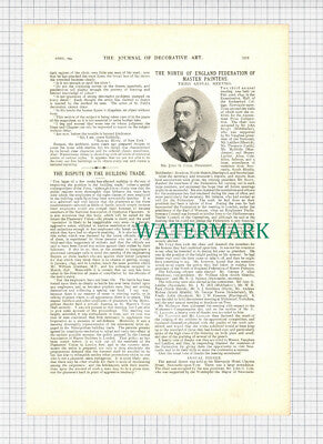 X1169) Mr John G Cole North England Master Painters - 1899 Cutting