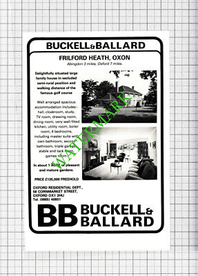 Frilford Heath Oxfordshire House Sale Advert  - 1980 Cutting
