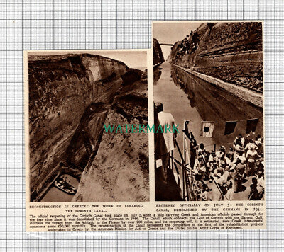 C2696) The Corinth Canal Greece Reopens After War - 1948 Clip