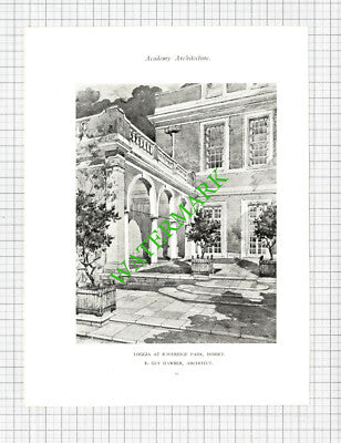 Boveridge Park Dorset E Guy Dawber / Hallam Street London Frere  1922 Book Print