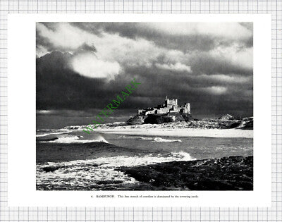 9263) BAMBURGH Castle St Aidan's Church - 1958 Book Print