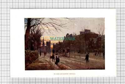 C4083) OXFORD St Giles and Martyrs' Memorial - SMALL c.1900 Book Print