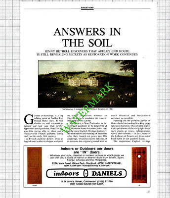 Audley End House Essex Ken Davies Head Gardener    - 1990 Article