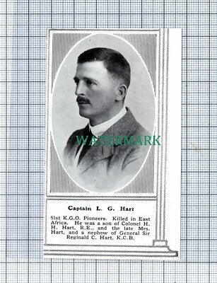 C4757) Captain L G Hart 51st KGO Pioneers World War 1 - 1915 Clip